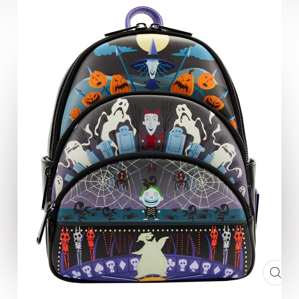 Loungefly Black Halloween Backpack with Spooky Design